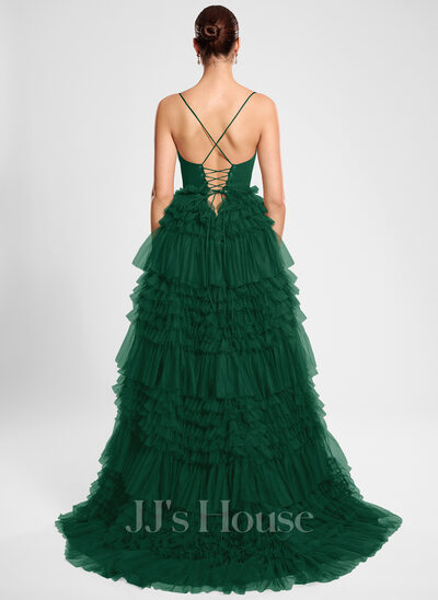 Nube Sweetheart Spaghetti Straps Ruffle Tulle Prom Dress | JJ's House Nube Sweetheart Spaghetti Straps Ruffle Tulle Prom Dress | JJ's House