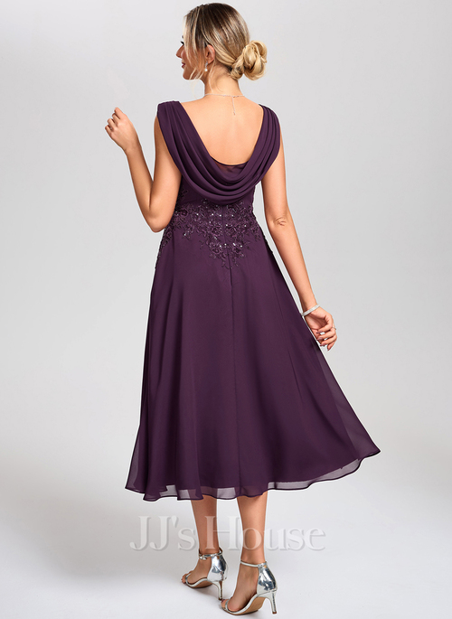 Coya Chiffon Midi Cocktail Dress | JJ's House