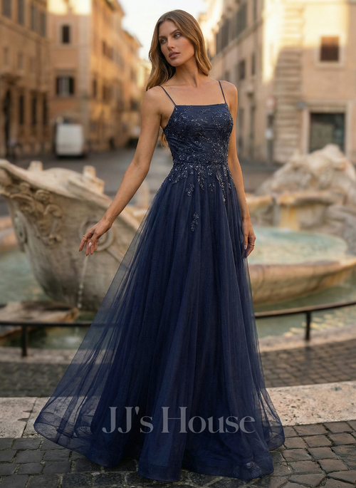 long chiffon evening dress Simple Chiffon A-line blue v-neck Split long prom dress, evening dress,MP473 main image 0
