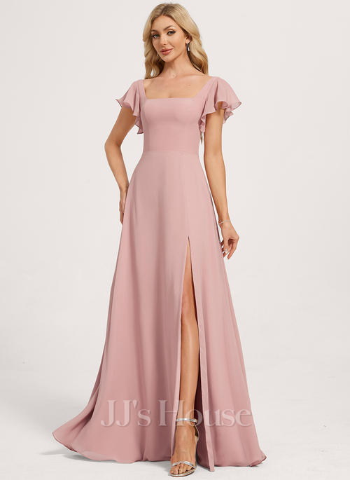 pink ruffle bridesmaid dress Petal and Pup Women's Ciao Ruffles Maxi Satin Dress