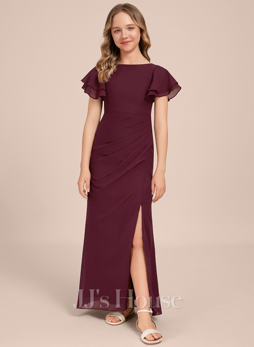 sachin and babi light blue dress Sheath Column Ankle Length Party Dress Cocktail Dress Wedding Guest Dress  Mother of the Bride Dress Short Sleeve V Neck Plus Size Wedding Party  Chiffon with Tier 2026 main image 0