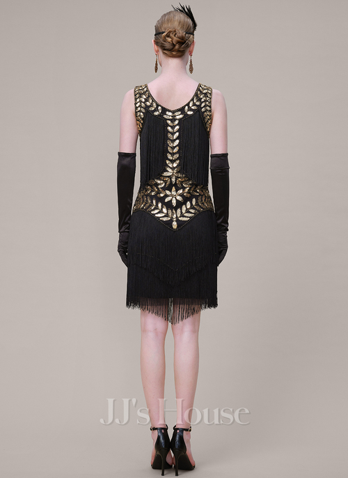 slim fit dress slacks Layaway 1920s Spun Gold Lace Vintage Flapper Dress main image 1