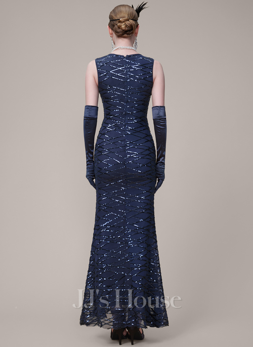 1920 evening dresses Zapaka Women Black nad Green V Neck Cap Sleeves Beaded Sequin 1920s Formal Dress, S main image 0