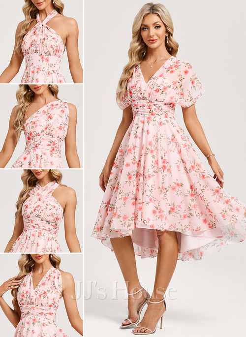 sachin and babi light blue dress Xylia One Shoulder Chiffon Midi Cocktail Dress