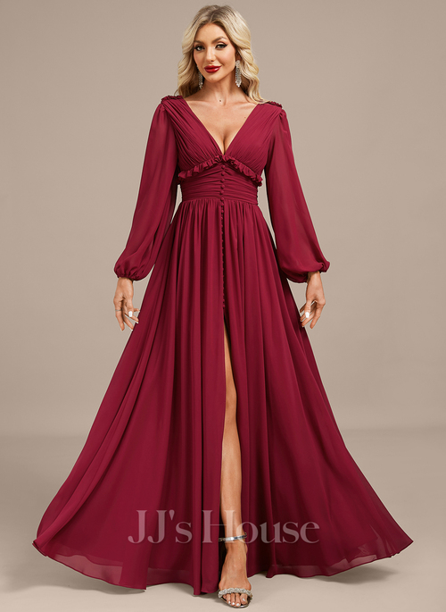 Jaleyza Pleated Chiffon Maxi Evening Dress | JJ's House Jaleyza Pleated Chiffon Maxi Evening Dress | JJ's House