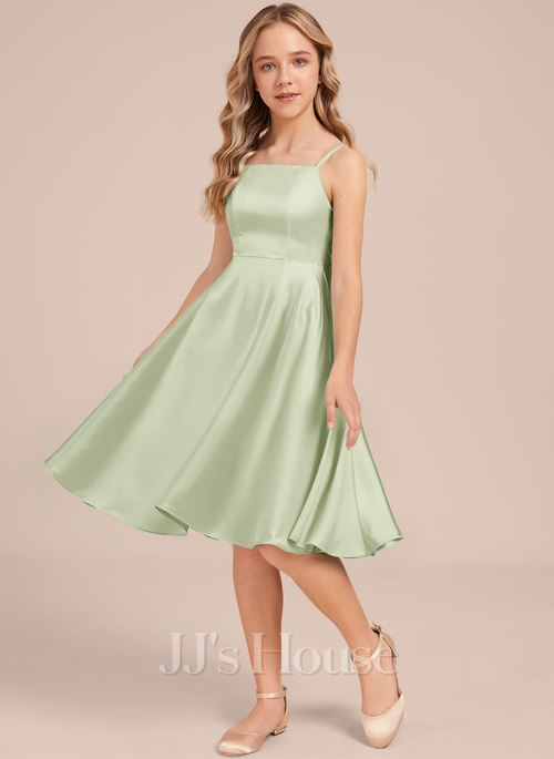 blue dress for baby girl Dark Navy Junior Bridesmaid Dresses,Chiffon Tea Length Junior Bridesmaid Dress,JB00037, J10 / Silver