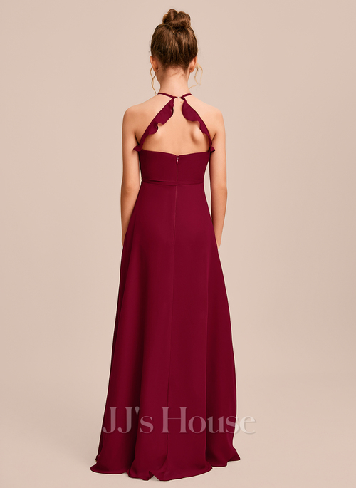 blue dress for baby girl Burgundy Flower Girl Dress Sleeveless Bohemian Style Junior Bridesmaid Dress  – Lisa Ann's Creations main image 1
