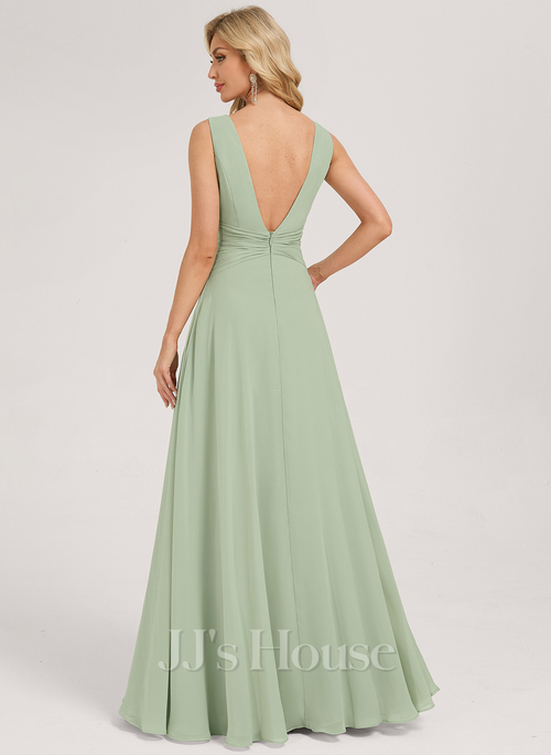 Aristella A-line Ruched Chiffon Bridesmaid Dress | JJ's House