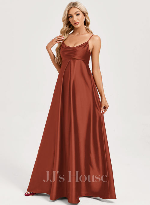 brown maternity bridesmaid dress A-Line Cold Shoulder V-Neck Maternity Bridesmaid Dresses With Pleated main image 0