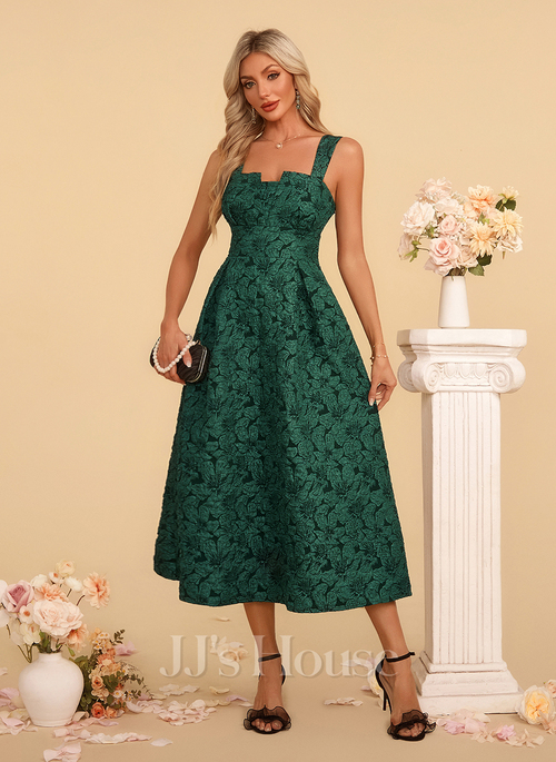 Floral Print Jacquard Midi Dress | JJ's House Floral Print Jacquard Midi Dress | JJ's House