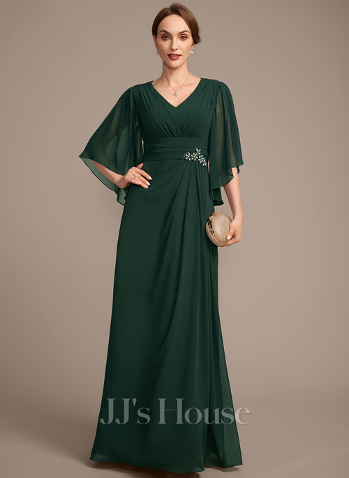 sheath column v neck floor length chiffon evening dress Garden Party Dress main image 0