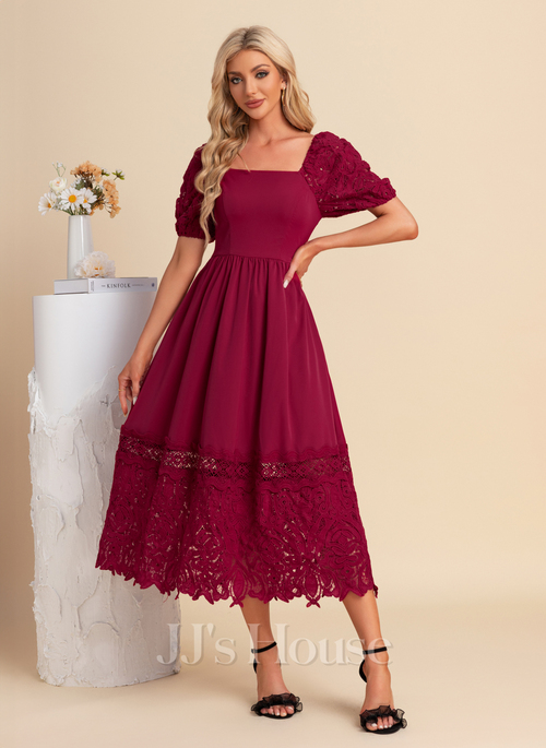 homecoming dress with lace sleeves Tulle Homecoming Dresses Lace Long Sleeves V Neck – Lisposa
