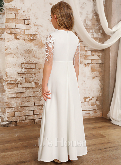 Larose A-line Stretch Crepe Flower Girl Dress | JJ's House Larose A-line Stretch Crepe Flower Girl Dress | JJ's House