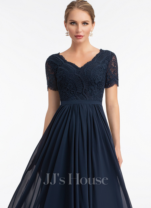 lace high neck bridesmaid dress Lace Halter A-Line Chiffon Bridesmaid Dress in Twilight main image 1
