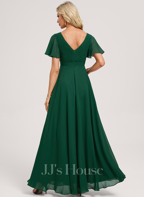 Evyenia A-line Pleated Chiffon Bridesmaid Dress | JJ's House