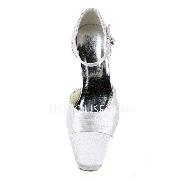 Emily Bridal Bruiloft Schoenen Vrouwen Satijn Chunky Hiel
