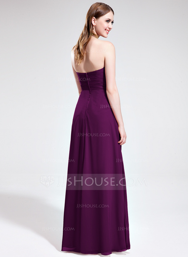 Stunning A-line Halter Empire Floor Length Chiffon Bridesmaid Gowns Dark Navy main image 1