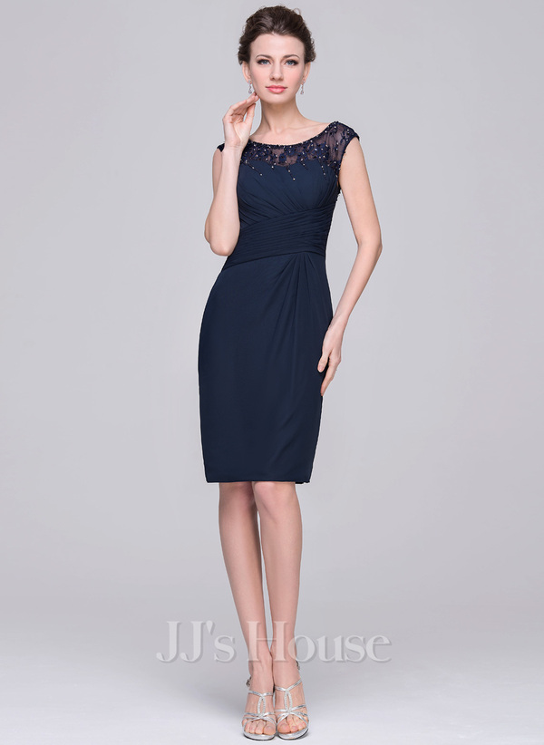 Glamorous Pink Mother Of The Bride Dress Sheath Chiffon Lace main image 1