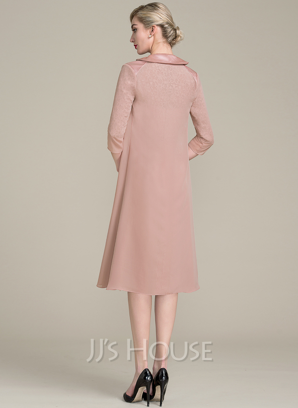 Scoop Neck Chiffon Girl's Knee-Length Dress Pool main image 0