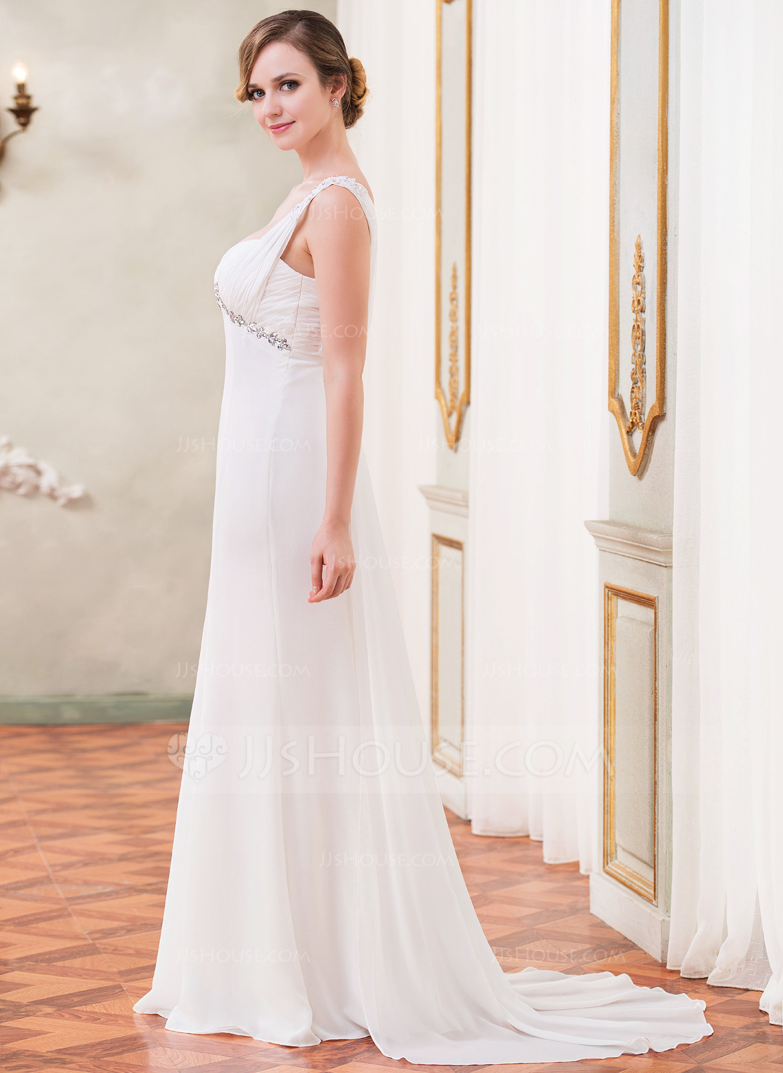 Elegant Mermaid Sweetheart Watteau Train Wedding Dresses WD056
