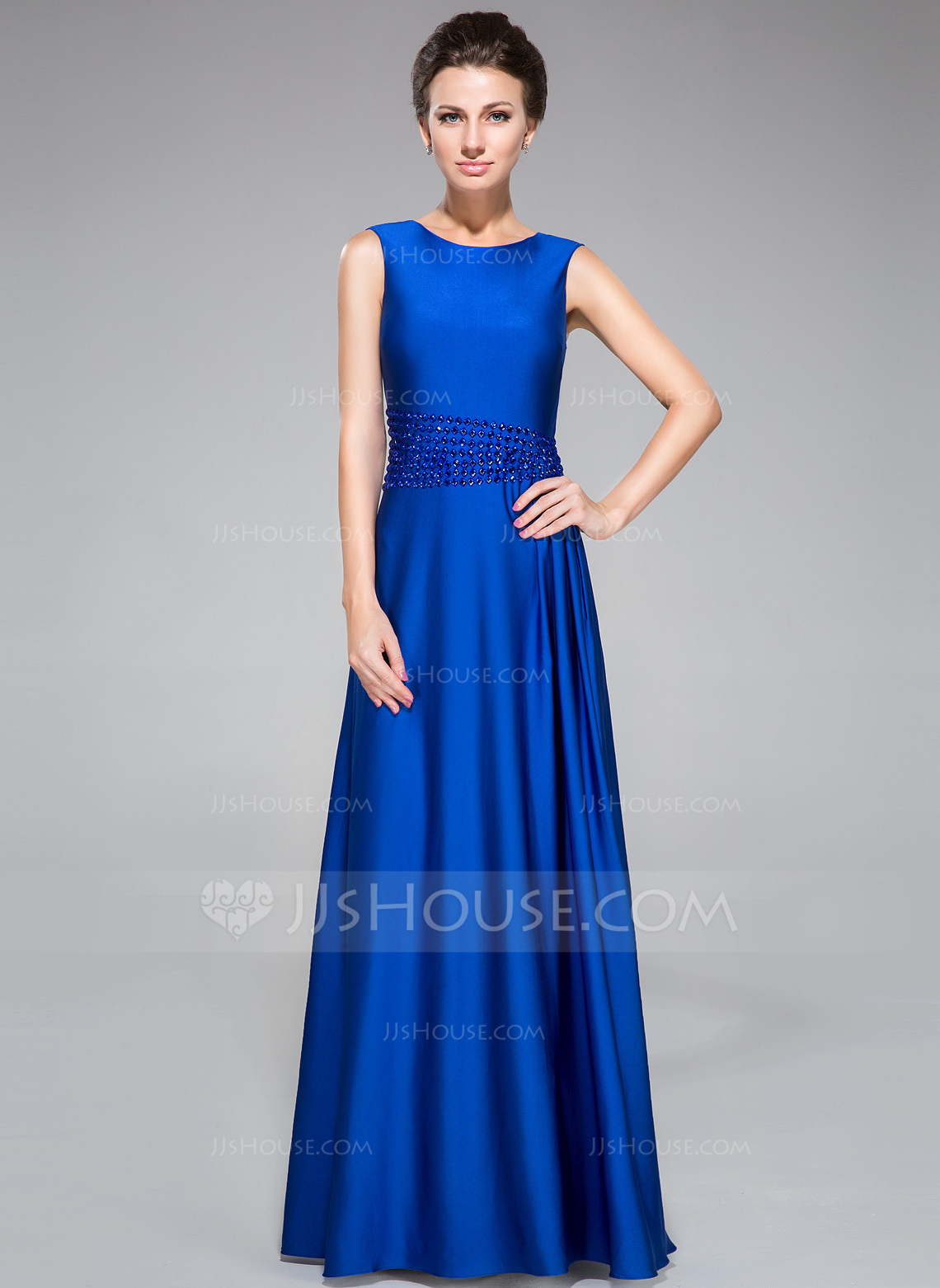 Sheath / Column Mother of the Bride Dress Wedding Guest Party Open Back Scoop Neck Floor Length Chiffon Lace Long Sleeve with Pleats Color