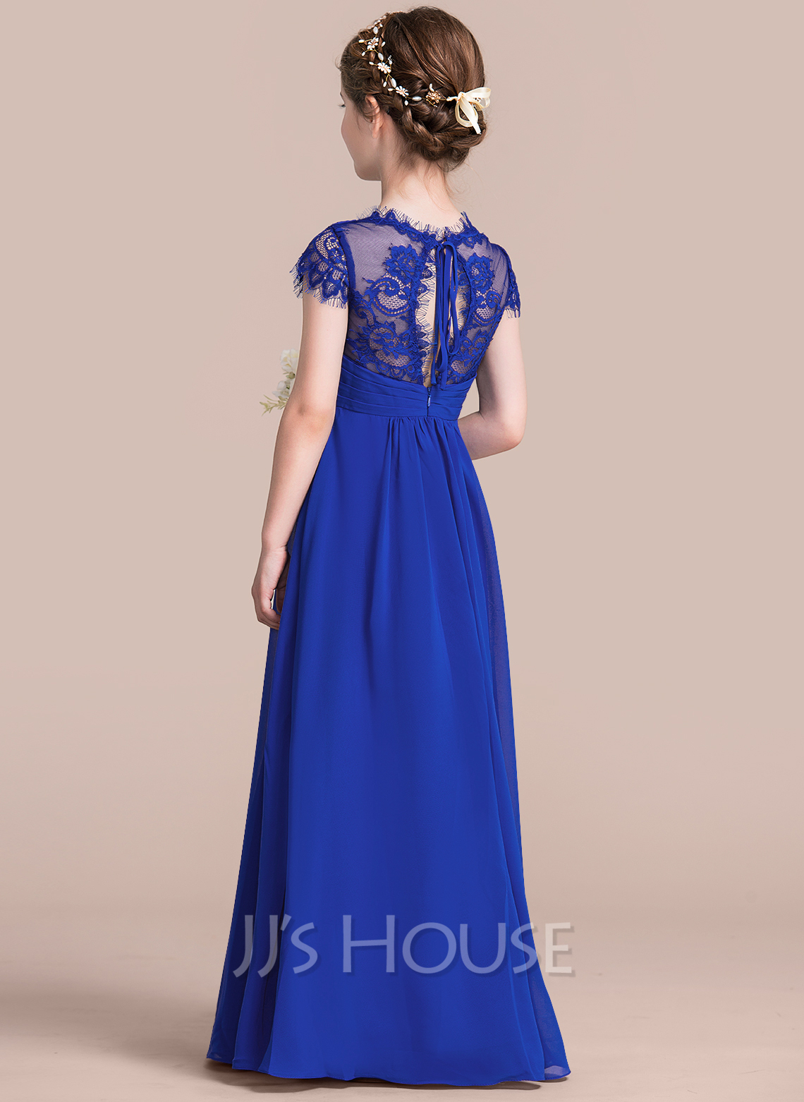 V-neck Chiffon A-Line Junior Bridesmaid Dresses Orchid main image 1