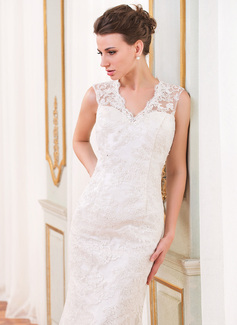 JVN33914 Beaded Bateau Fitted Trumpet Gown