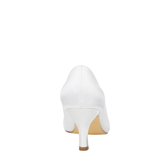 DELPHINE CRYSTAL-EMBELLISHED WHITE SILK PUMPS