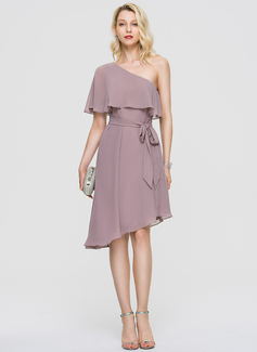 A-Line One-Shoulder Asymmetrical Chiffon Cocktail Dress (016197081 ...