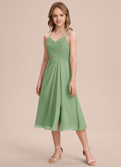 A-line Pleated Chiffon Dress
