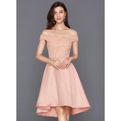 A-Line/Princess Strapless Asymmetrical Lace Cocktail Dress (016124574 ...
