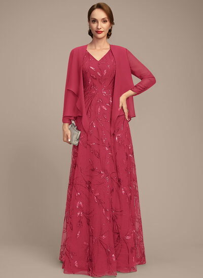 A-line V-Neck Lace Dress