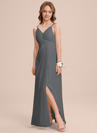 A-line Pleated Chiffon Dress