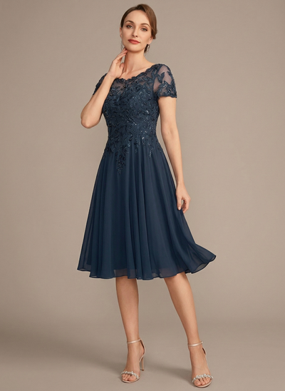 Vestido línea a con lentejuelas de encaje