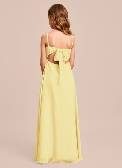Burnt Orange Junior Bridesmaid Dresses with Belt SCB73