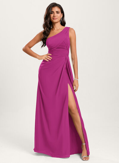 fuchsia bridesmaid dresses long Fuchsia Halter Chiffon Bridesmaid dresses Long