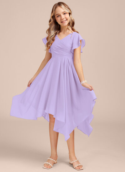 Corte em a chiffon vestido