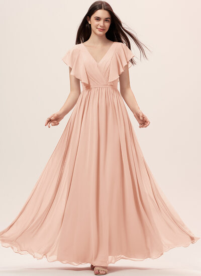 Vestidos sencillos de dama de honor con tirantes finos Crepúsculo main image 0