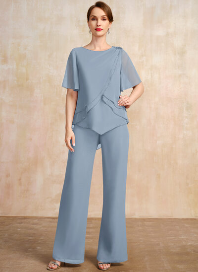 Tailleur-pantalon avec perles en mousseline
