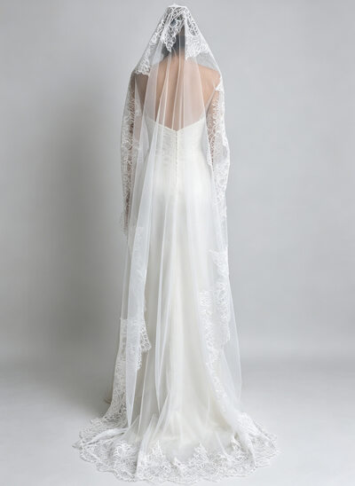 Lace Edge Single Tier Mantilla Chapel Length 79" Wedding Veils