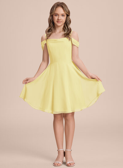A-line Cowl Chiffon Dress