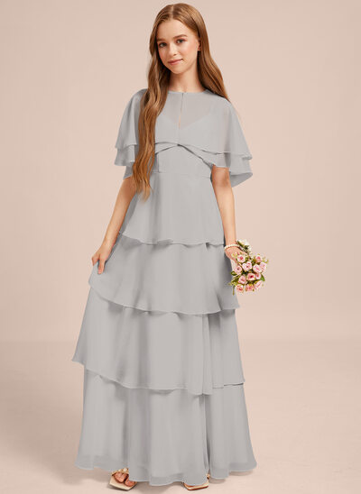 gray junior bridesmaid dresses Silver Junior Bridesmaid Dresses,Long Junior Bridesmaid Dress,JB00006, J10 / Royal Blue main image 0