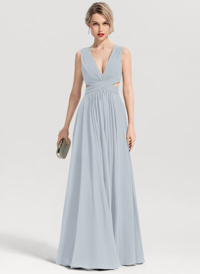 Robe maxi avec plis en mousseline