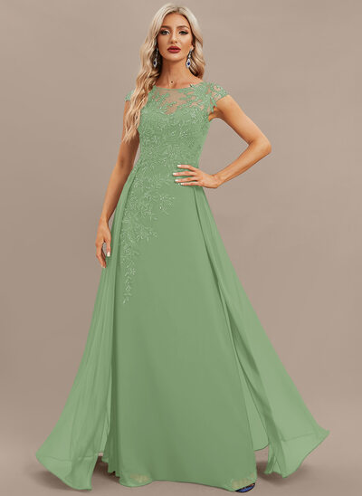 Kleid Maxi mit Überrock aus Chiffon
