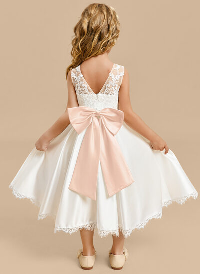 A-line Bow Lace Dress