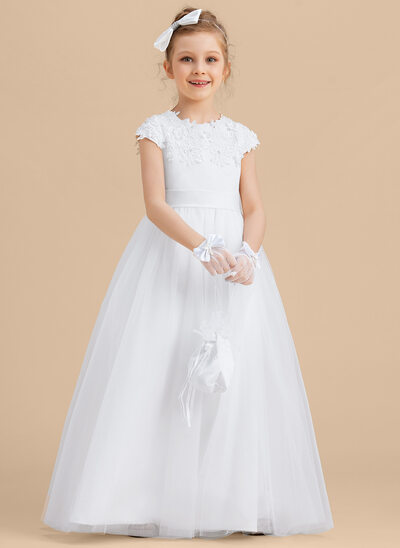 Kleid in Prinzessin-Linie mit Perlen aus Tüll