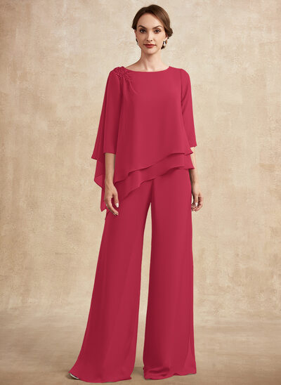 Beading Chiffon Pantsuit