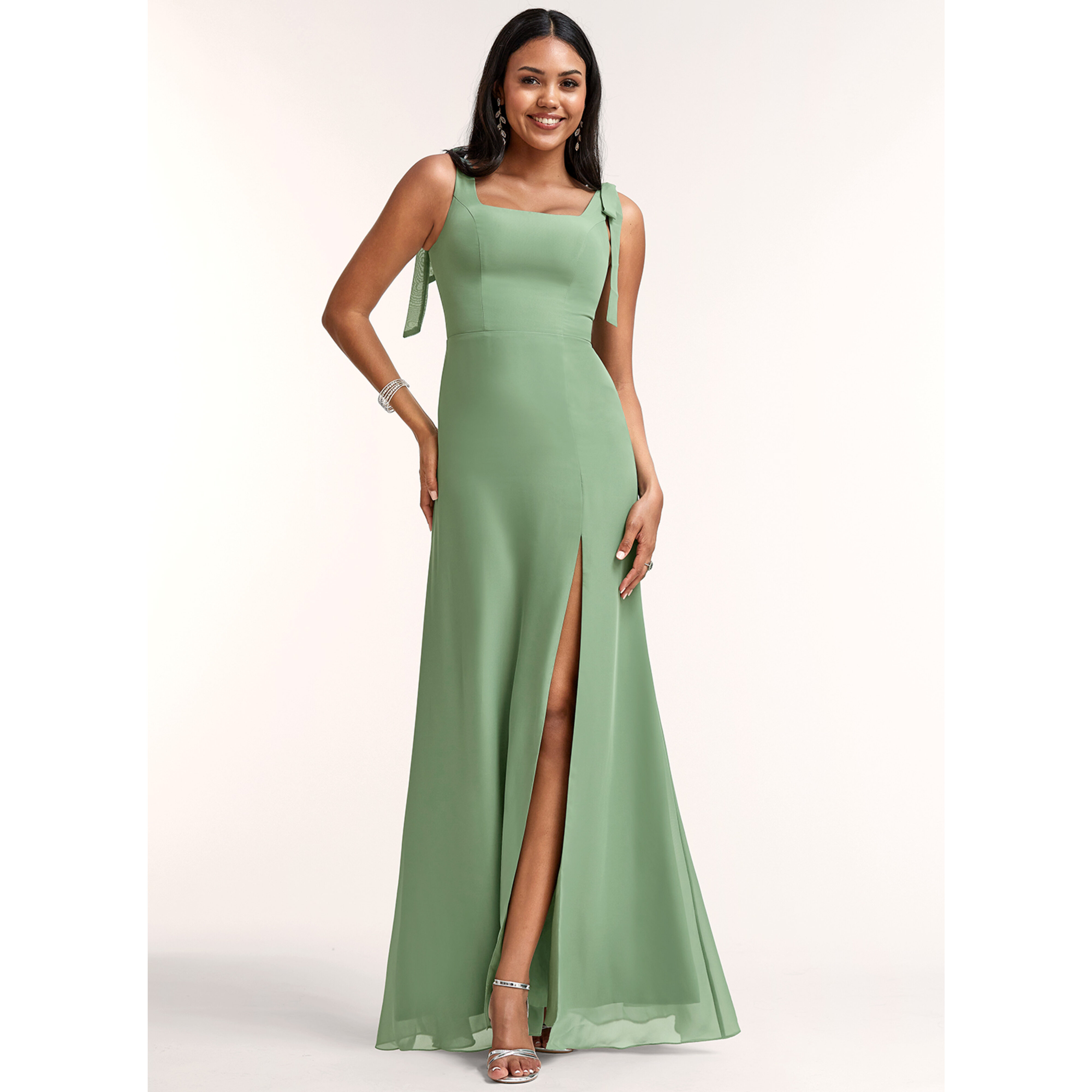 Kymbre A-line Square Chiffon Bridesmaid Dress | JJ's House Kymbre A-line Square Chiffon Bridesmaid Dress | JJ's House