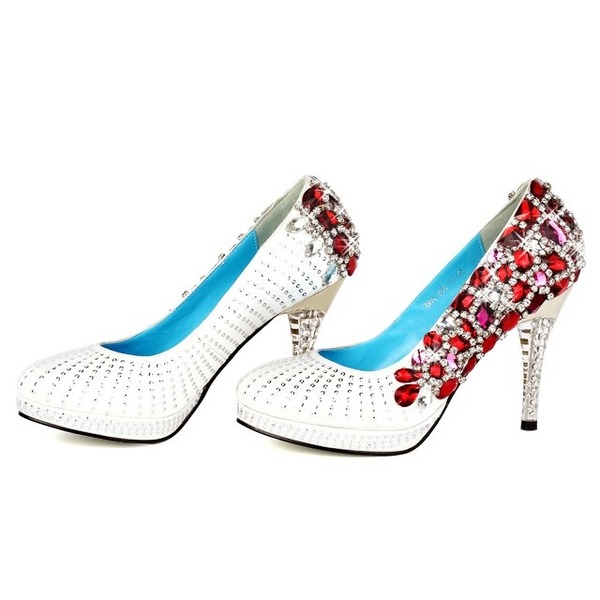 Women's Silk Satin Closed Toe Stiletto Heel With Rhinestone Party Shoes main image 0